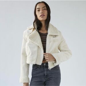 BDG Urban Outfitters Salem Corduroy Sherpa Lined Cotton Cream Jacket Women’s M